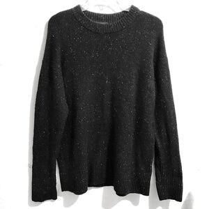 Something Navy Dark Brown Crew Neck Cotton, Poly, Wool Sweater
